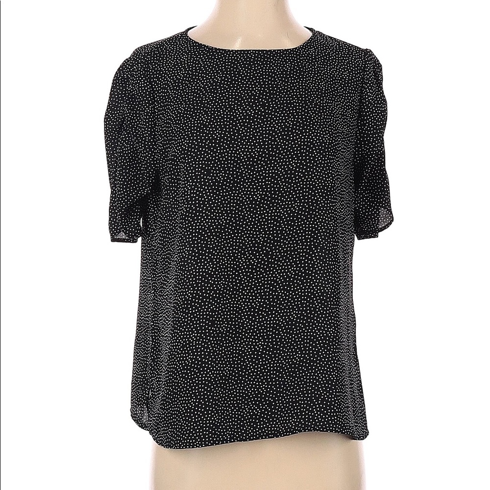EUC Banana Republic Black Polka Dot Blouse - L